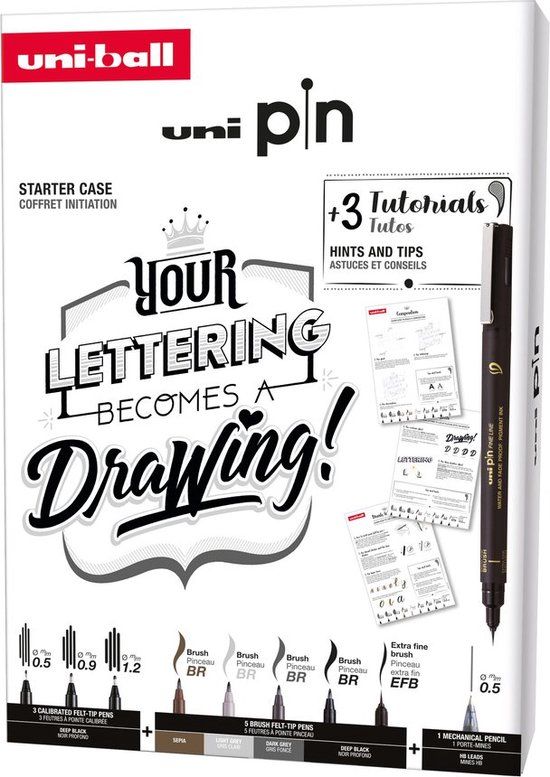 Uni-ball Fineliner Beginnerskoffer Lettering Tekenset
