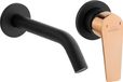 Invena BADLAND Inbouw wastafelmengkraan, waterkraan, model MIDNIGHT, mengkraan voor badkamer, zwart-goud