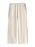 Next Dames Broek met wijde pijpen en borduursel zijkant - Naturel