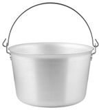 Pentole Agnelli Professioneel Aluminium 3 Mm. Polenta Pot met Bow Handle, Diameter 38 cm, Zilver