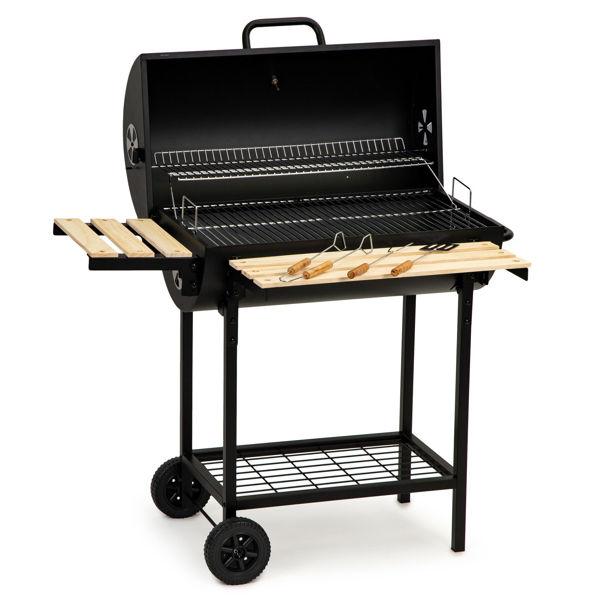 Viking Choice Barbecue met deksel en warmhoud rek - inc thermostaat - 104x68x94 cm - Zwart