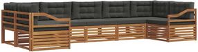 vidaXL - Ensemble de salon d'angle - 7 places - Naturel et anthracite - Acacia bois