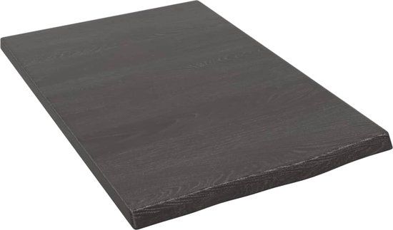 vidaXL Wandschap - 40x60x2 cm - Massief Eikenhout - Donkerbruin