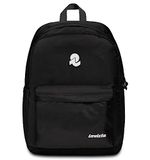 Invicta Carlson Schoolrugzak, zwart, binnenzak, pc-tas, zijvak voor drinkfles, reisrugzak, universiteitsrugzak, eco-materiaal, Jet zwart., 30 x 41,5 x 18, Casual