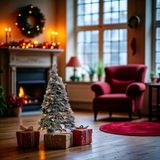 RTM Lighting Pop-up kerstboom 60 cm met sneeuw en 50 LED lampjes