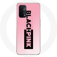 Blackpink Hoesje voor Oppo A74 Blackpink K-pop Groep Zwart Roze Logo Roze Achtergrond Maniacase