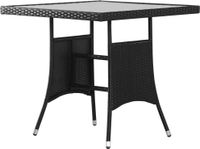 Syfax Tuintafel 80x80x74 cm poly rattan zwart