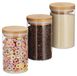 Relaxdays 6 bocaux de stockage, 800 ml, bambou