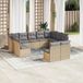 Maison Exclusive - Ensemble de jardin, 11 pièces, avec coussins, beige, en polyrotin