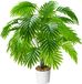 Unyqoos® Réaliste palmier tropical artificiel avec 24 feuilles pour la maison et le bureau, vert, 75 cm