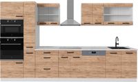 Vicco R-Line Bloc cuisine – 350 cm WB Marbre Chêne or/blanc