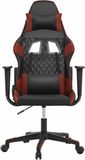 vidaXL Gamingstoel met massagefunctie, zwart en wijnrood, kunstleer