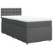 vidaXL Boxspringbed met matras, stof, donkergrijs, 140x190 cm