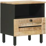 vidaXL Nachtkastje Naturel 40 x 33 x 46 cm Massief Mango Hout
