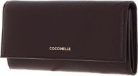 COCCINELLE Leren Portemonnee Metallic Soft Wallet Darkbrown