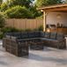 Prolenta Maison Exclusive - Tuinset met tuinbank, 11 stuks, 10 zitplaatsen, grijs en donkergrijs