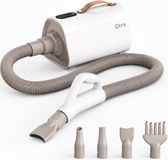 Olvy Pets - Professionele Hondenfohn - Waterblazer voor Honden - Met 4 Opzetstukjes - Honden Droger - Geluiddempend - Beige/Wit