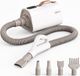 Olvy Pets - Professionele Hondenfohn - Waterblazer voor Honden - Met 4 Opzetstukjes - Honden Droger - Geluiddempend - Beige/Wit