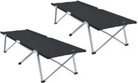 vidaXL Opvouwbaar Campingbed - Zwart - 194 x 62,5 x 42,5 cm
