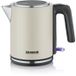 SEVERIN Bouilloire électrique WK9577, compact, 1L, acier inoxydable, 2400W, chauffe rapide, base pivotante à 360°, résistance cachée, couleur beige