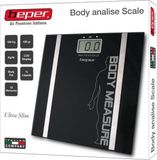 Beper 40.808A Bio Elektrische Weegschaal met Lichaamsanalyse (BMI, Botmassa, Gewicht, Vetpercentage) - Zwart