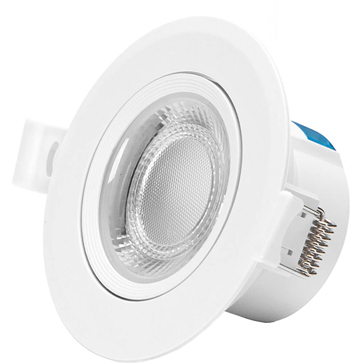 BES LED LED Spot - Inbouwspot - Aigi Lola - 5W - Helder/Koud Wit 6500K - Rond - Mat Wit - Aluminium