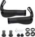 Unyqoos® Poignées de vélo, guidon de vélo antidérapant de 22 mm, double verrouillage à vis en aluminium, 2 designs (cornes + basique), noir