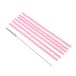 Homéa Set van 6 herbruikbare kunststof rietjes, roze en wit, gestreept, 23 cm + borstel