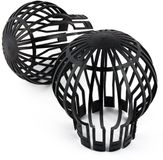 Merkloos / Sans marque Haushalt International Set van 2x Dakgootbeschermers kunststof - Zwart - 12 x 15 cm