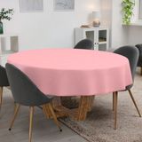 ANRO Tafelkleed Effen linnenlook Roze Rond Ø120cm