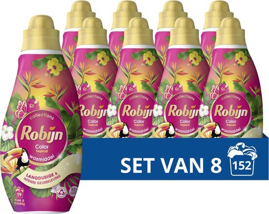 Robijn Klein &amp; Krachtig Collections Vloeibaar Wasmiddel - Color Tropical - 8 x 19 wasbeurten