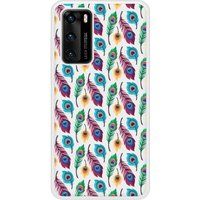 Peacock Feather Rubberen siliconen hoesje compatibel met P40