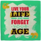 spreuktegel Plenty Gifts Wandtegel - Live Your Life - Forget Your Age - Bont - Keramiek - 11 x 11 x 0.6 cm