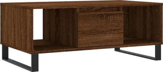 vidaXL Salontafel 90x50x36,5 cm bewerkt hout bruin eikenkleur