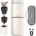 Haushof Cafetière Portable 4-en-1 Avec Moulin Intégré – Mug Isotherme 400 ml – Mouture Réglable – Sans Fil – Pour Voyage Et Camping