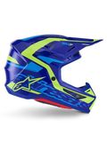 Alpinestars S-M7 Deed Blauw Geel Crosshelm - Helm