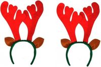 Bellatio Decorations 2x Rendier diadeem met oren