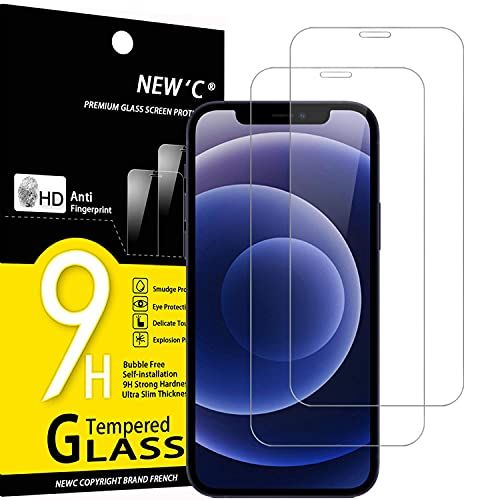 NEW'C 2 Stuks, Screen Protector voor iPhone 12 Mini (5.4 Inch), Gehard Glass Schermbeschermer Film 0.33 mm ultra transparant, ultra resistent