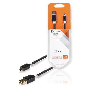 König König USB-kabels USB A - Micro B M/M 3m