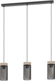 EGLO Kilnsdale Hanglamp - E27 - 81 cm - Hout|Staal - Zwart|Bruin