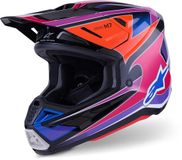 Alpinestars S-M7 Fuse Blauw Lila Crosshelm