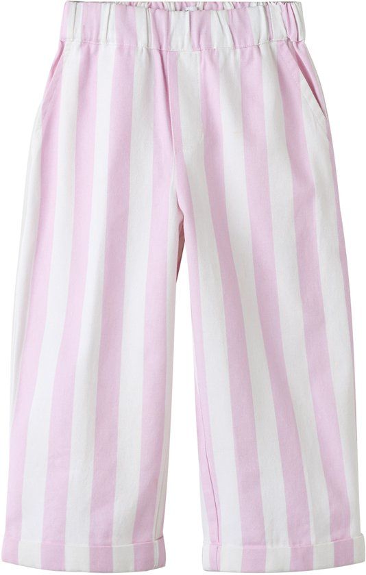 NAME IT NMFFRIBA WIDE PANT Meisjes Broek 104 Katoen Gestreept Roze