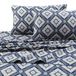 Tribeca Living 200-GSM damast afgedrukt diepe zak flanel vel set koningin