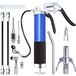 Graisseur - Graisseur manuel haute pression - 8000 PSI, cartouche 400 ml, acier, poignée pistolet, kit 11 pièces - Bleu