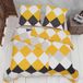 Ibenzoa® Ensemble de literie intégré – 135 x 200 cm, 4 pièces, Jaune – 80% Coton