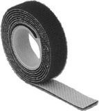DeLOCK Klittenband rol - lengte 1m / breedte 13mm - zwart