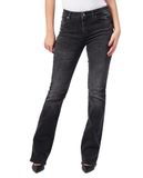 Armani Exchange J65 Jeans voor dames, katoen, stretch, uitlopende pasvorm, used look, zwart, 28 W, Zwarte jeans