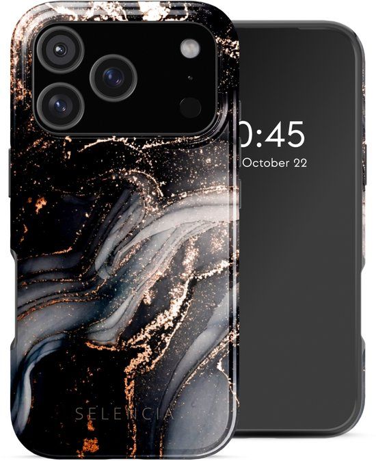 Selencia Hoesje - Geschikt voor Apple iPhone 17 Pro - Backcover geschikt voor MagSafe - Chic Marble Black