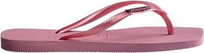 Havaianas Metalen teenslippers met slank vierkant logo Roze