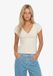 Superdry Gathered V-Neck Crop T-shirt Off White Dames Maat 18